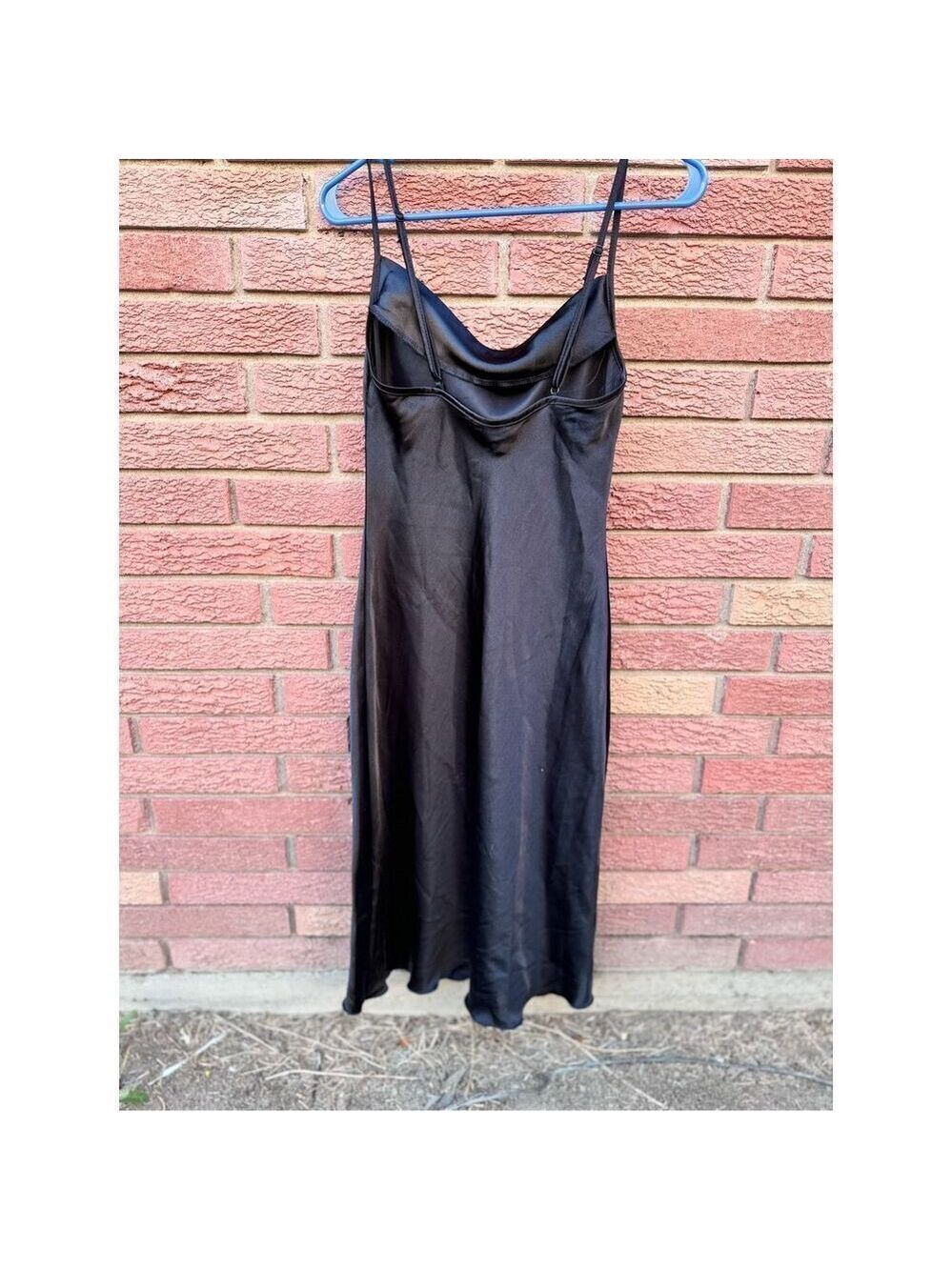 bebe long black slinky gown sz xs USA